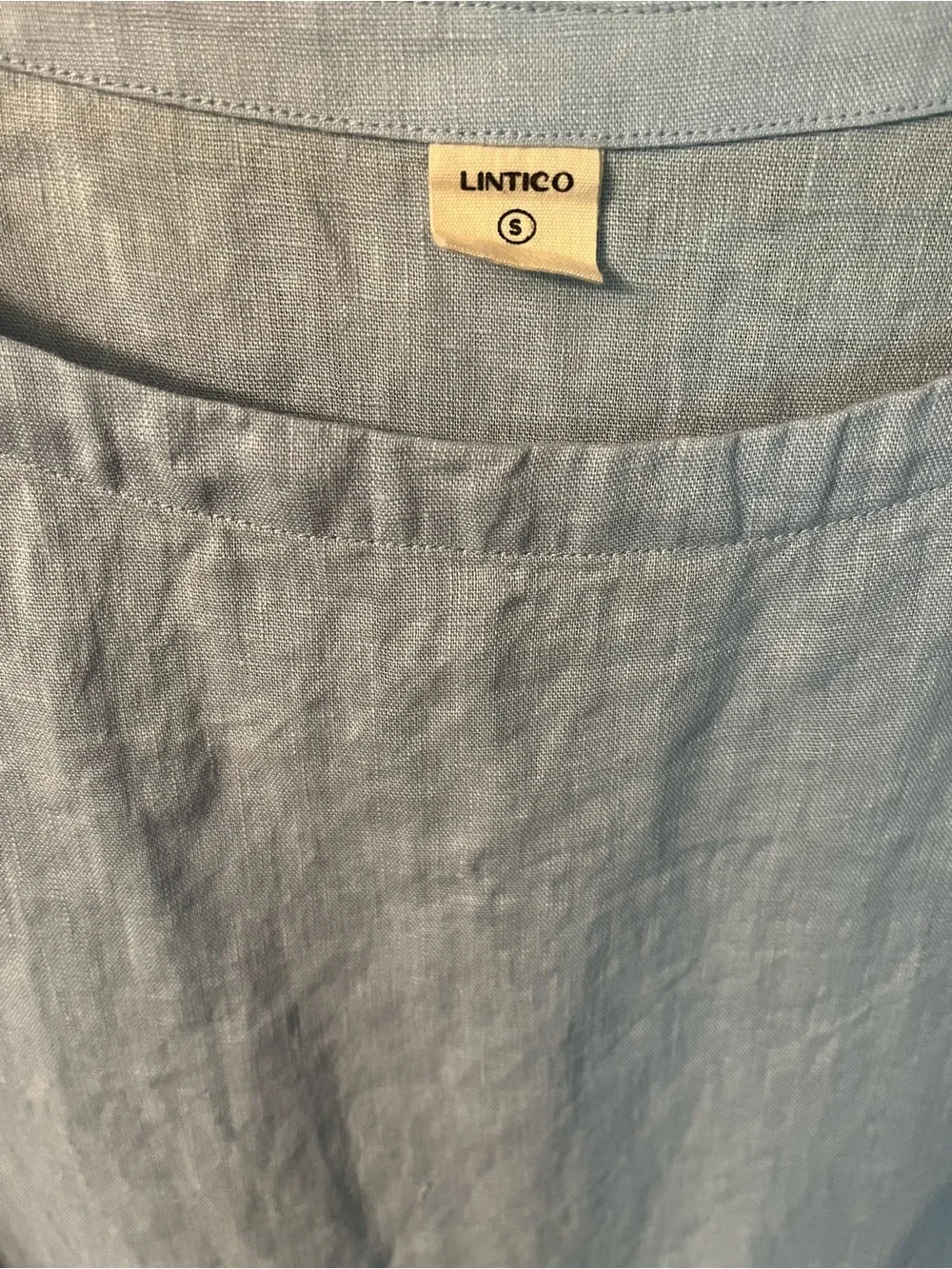 Lintico Linen Dress Baby Blue Size Small - Picture 6 of 10